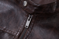 Veste en cuir solide et confortable de haute qualité pour hommes avec col montant pour la moto d'hiver, différentes couleurs disponibles