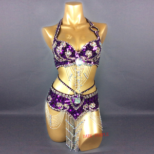 Hot Selling Practice Clothes Suit Performance Costumes <strong>Women</strong> <strong>Belly</strong> Dancing Suite <strong>Belt</strong>+Bra Samba Costumes Rave Outfit - Product Image 2