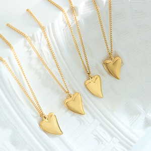 สร้อยคอจี้หัวใจสแตนเลสชุบทอง18K สำหรับเป็นของขวัญผู้หญิง - Product Image 2