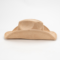 Nouvel Arrivage Chapeau de Cowboy Western en Daim Couleur Unie à Large Bord, Couronne en Forme de Flèche, Style Vintage, pour Femme et Homme, Idéal Voyage, Fête, Pêche