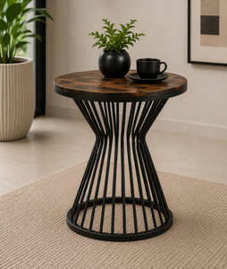 Wire Frame <b>Side</b> <b>Table</b> with Minimalist Metal Base for Living Room Bedroom <b>Sofa</b> Lounge and Contemporary Home Furniture - Product Image 1