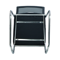 Chaise de bureau à dossier en maille avec base en fer, chaise de conférence noire à structure métallique robuste pour salle d'attente, vente en gros