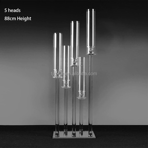 Candélabre en verre GJ-CH01-10, centre de table pour mariage, décoration d'événements de mariage, hauteur 150 cm - Product Image 3