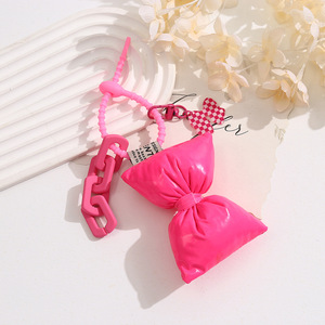 Mengda túi khí móc khóa cô gái kim loại thời trang dễ thương đơn giản Móc Khóa Mặt dây chuyền túi dễ thương - Product Image 4