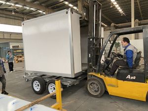 Exported Canada AC110V 115V Small Mobile <strong>Trailer</strong> Refrigerator With SAE Lamps Complete Transfer 8ft Cooler <strong>Trailer</strong>