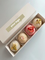 Boîte à dessert personnalisée de luxe en carton recyclé avec gaufrage pour beignets, croissants, gâteaux, mochi, pâtisseries, avec séparateurs pliables