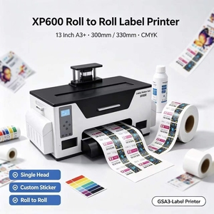 Imprimante d'étiquettes à rouleaux XP600 à tête unique A3+ 13 pouces pour autocollants personnalisés et films PET, imprimante de logos 300mm 330mm CMYK - Product Image 1