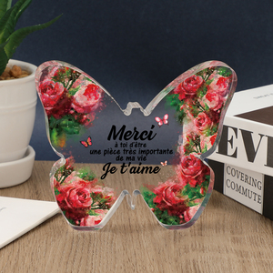 Butterfly Shaped Transparent Acrylic Plaque Holiday Thanksgiving Birthday <b>Memorial</b> <b>Gift</b> For Women Friend - Product Image 5