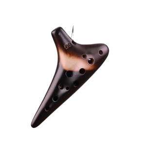 Ocarina de Cerámica Bisque de 12 Orificios SG Soprano G, Instrumento Musical Tradicional Chino para Interpretación Musical - Product Image 1