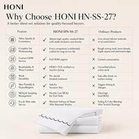 HONI Ensemble de literie classique à prix abordable, 100 fils, couleur unie, durable, avec drap plat, pour tous les âges