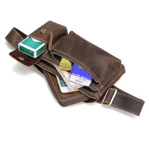 Livraison Gratuite <span class=keywords><strong>Maroquinerie</strong></span> vente Chaude Vintage Hommes Sac de Taille En Cuir de Cheval Fou Sac <span class=keywords><strong>Banane</strong></span> - Product Image 5