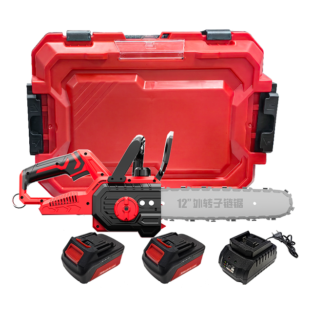 High Quality Brushless Lithium Chainsaw Rechargeable High Power Multifunctional Logging Saw with Two Batteries and One Charger