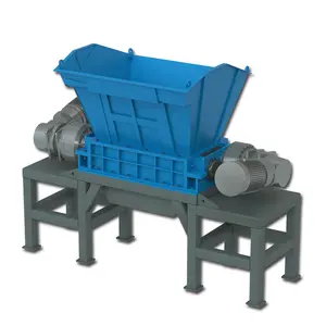 Máquina de trituração de produtos plásticos de metal usada, trituradora de eixo duplo, trituradora de papel de madeira e metal, plástico