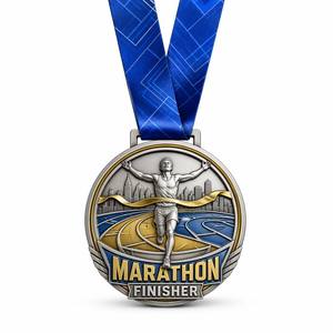 Custom 5K Marathon Finisher Medal With <b>Ribbons</b> Gold Purple Soft Enamel Zinc Alloy Medal for Religious Theme Running Events - Product Image 6