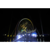 Proyektor Hologram 4K luar ruangan air mancur layar Air Menari mengambang
