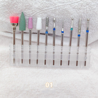 Lot de 10 embouts de perceuse à ongles électriques en céramique diamantée pour manucure, best-seller, pour nettoyer les cuticules