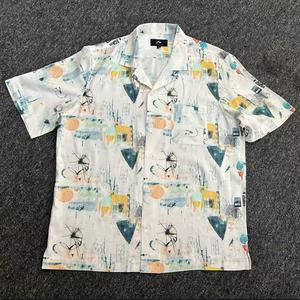 Camicia Estiva Casual da Uomo con Stampa Digitale Floreale, Colletto Cubano, Design Traspirante - Product Image 3