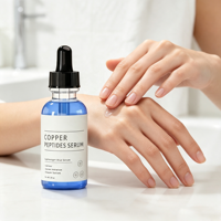Sérum aux peptides de cuivre pour le visage avec 2% de GHK-Cu liposomal, acide hyaluronique, multi-peptides et PDRN, sérum éclat pour les ridules