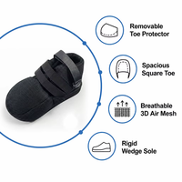 Chaussure orthopédique post-opératoire avec protection d'orteil amovible, semelle antidérapante en EVA pour la correction des hallux valgus et la rééducation des blessures aux orteils