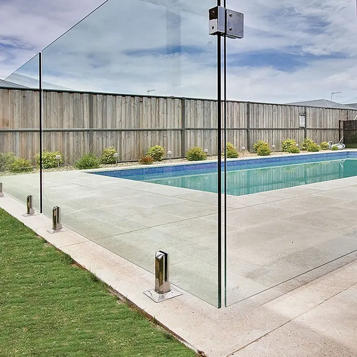 強化ガラススイミングプールフェンス安全クリア強化建築用ガラス水泳フレームレス手すり手すり手すり