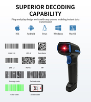 Escáner de Código de Barras 2D Bluetooth, Terminal Portátil para Inventario, Lector de Códigos QR para Supermercados, Farmacias y Tiendas Minoristas