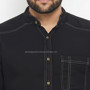 เสื้อเชิ้ตลำลองแขนสั้นสำหรับผู้ชาย,เสื้อผ้าฝ้ายกัญชาเสื้อยีนส์สำหรับสุภาพบุรุษ - Product Image 1