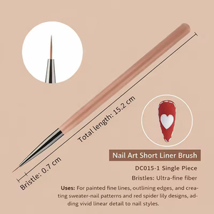 Salon Grade 9Pcs Nail Art Brush Set Translucent Brown Handle Non Shedding Bristle Gel Painting Liner Manicure Tool for Studio - Product Image 5