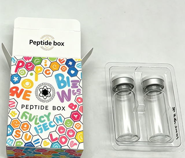 Custom Printed UV Printing Recycled Materials Medicine 2ml/3ml/10ml Vial Labels Peptide Boxes 1pack 2Vials Plastic Tray Insert