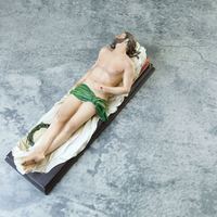 Vente en gros d'usine de statues religieuses catholiques en résine, figurines de tête méditante, articles de statues, cadeaux chrétiens, Jésus mort