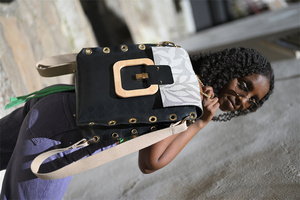 Borse di lusso dal Design italiano uniche moda fatte a mano stile Rock personalizzabile borsa zaino donna materiale sostenibile - Product Image 3