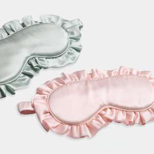 מותאם אישית 100% מולברי טקסטיל הביתה צבע רגיל ruffles ורוד מצעים כרית העברת עיניים ספק מסכת - Product Image 4