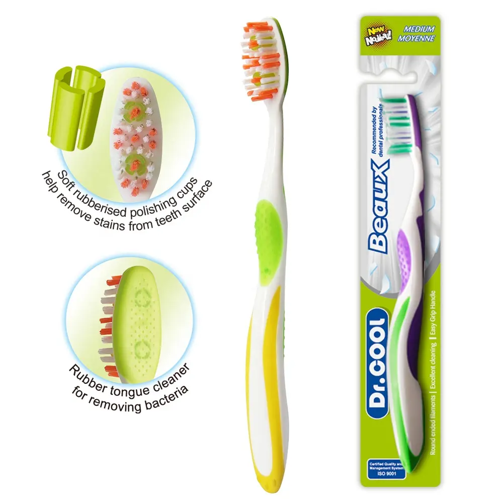 Brosse à dents en plastique pour adultes, Massage des gencives, soins complets, Super propre, 10 pièces