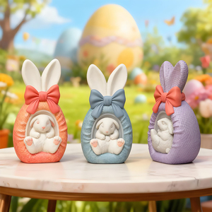 DM1291 3D lapin de pâques Silicone bougie moule mignon lapin aromathérapie gypse ciment béton résine moule <span class=keywords><strong>pour</strong></span> la décoration de bureau - Product Image 3