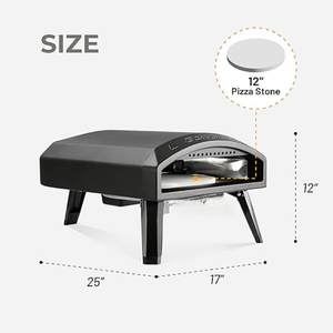 En promotion : Four à pizza au gaz portable en acier inoxydable de 12 pouces pour l'intérieur et l'extérieur avec <span class=keywords><strong>pierre</strong></span> rotative - Product Image 6