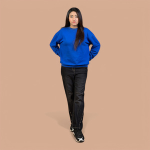 Jeggings pour femmes à taille haute, coupe droite, délavés, en coton, décontractés, noirs, pour l'automne, extensibles et respirants - Product Image 1
