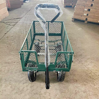 Chariot de jardin pliable surdimensionné en maille, robuste, avec côtés amovibles, roues de 10 pouces, OEM