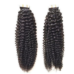 Raw Virgin Remy Human Hair 3b 3C Deep Jerry Yaki Raw Curly <b>Body</b> <b>Wave</b> Afro Kinky Straight Burmese Curly Tape in Extensions - Product Image 4