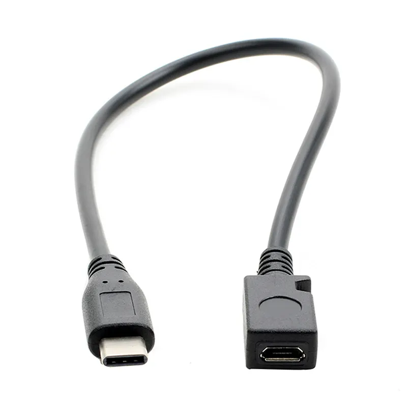 90 डिग्री सही कोण USB3.1 प्रकार सी पुरुष माइक्रो usb2.0 महिला एडाप्टर कनवर्टर करने के लिए डाटा केबल