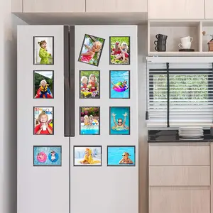 marco de foto niño Suppliers-Magtoon-refrigerador de alta calidad para niños, imán transparente de Pvc, marco de fotos magnético, Amazon, gran oferta
