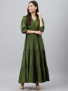Women's Solid A-Line Maxi <b>Dress</b> for Woman Festive Fancy Casual Trending Stylish Long One Piece <b>Dresses</b> Women Western <b>Dress</b> - Product Image 2