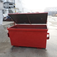 Bacs de chargement frontal en acier robuste Conteneur à déchets extérieur durable avec couvercle avant Poubelles pour la gestion des déchets solides