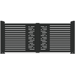 Porte de jardin en <span class=keywords><strong>aluminium</strong></span> électrique contemporaine-Entrée de sécurité motorisée avec fonction de verrouillage automatique - Product Image 5