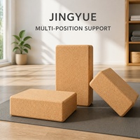 Erstklassiger, umweltfreundlicher, schwarz-beiger Holz-Fitness-Kork-Yoga-Block für Yoga- und Pilates-Studios – für den Großhandel in hoher Qualität