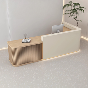 Salone di bellezza arrotondato bar cassiere negozi di abbigliamento istituti di formazione angolo a forma di <span class=keywords><strong>L</strong></span> Reception aziendale - Product Image 2