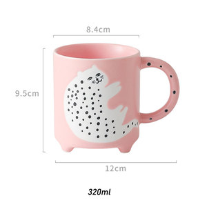 Taza <span class=keywords><strong>de</strong></span> Cerámica Japonesa Coreana Pintada a Mano con Diseño <span class=keywords><strong>de</strong></span> Gato Manchado, Linda Taza <span class=keywords><strong>de</strong></span> Café/Desayuno con Diseño <span class=keywords><strong>de</strong></span> <span class=keywords><strong>Animal</strong></span> <span class=keywords><strong>de</strong></span> Cuatro Patas - Product Image 5