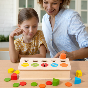 Educational Montessori Wood Sorting Matching Box Color Shape Sorting Learning Baby Toddlers Toys for Kids Boys Girls Wholesale - Product Image 3