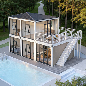 Casa Contenedor Prefabricada <span class=keywords><strong>de</strong></span> Dos Pisos, <span class=keywords><strong>de</strong></span> Lujo, Estructura <span class=keywords><strong>de</strong></span> Acero Móvil, Modular, Portátil, Vivienda Confortable - Product Image 3