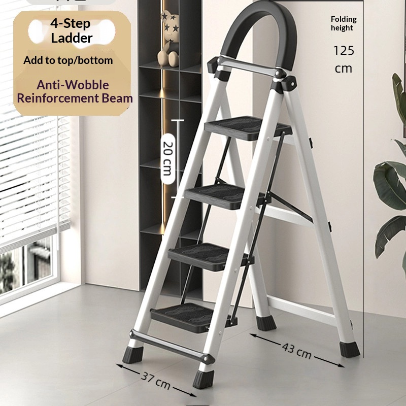 (Viga Reforzada Antivibración) Blanca Engrosada de 4 Peldaños