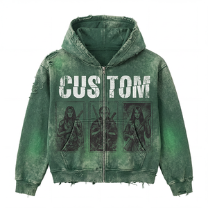 Sudadera con Capucha TOOHOO Personalizada para Hombre, Corte Cuadrado, Bordada, 500GSM, Estilo Urbano, Vintage, Lavado a la Piedra, Oversize, 100% Algodón - Product Image 3