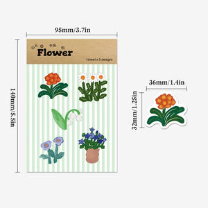 Pegatinas Adhesivas Personalizables con Diseño de Planta de Dibujos Animados en Verde Bosque, Estampado en Lámina, para Manualidades Infantiles, Sellado de Embalaje, Papel Ecológico - Product Image 6